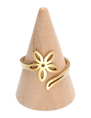 Bague fleur dorée lot x5