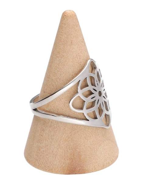 Bague mandala argenté lot x5