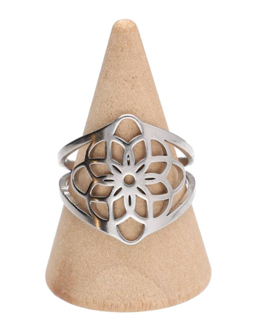 Bague mandala argenté lot x5