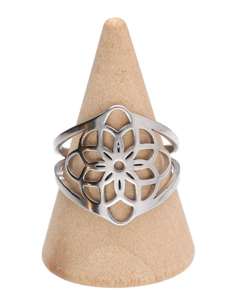 Bague mandala argenté lot x5