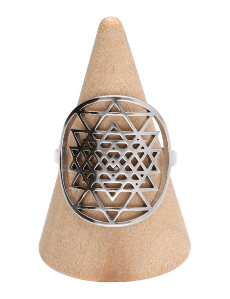 Silver Sri Yantra ring set x5