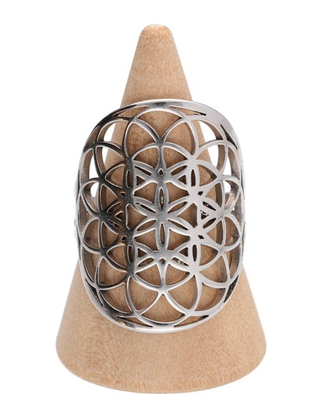 Anello fiore della vita argentato M lotto x5