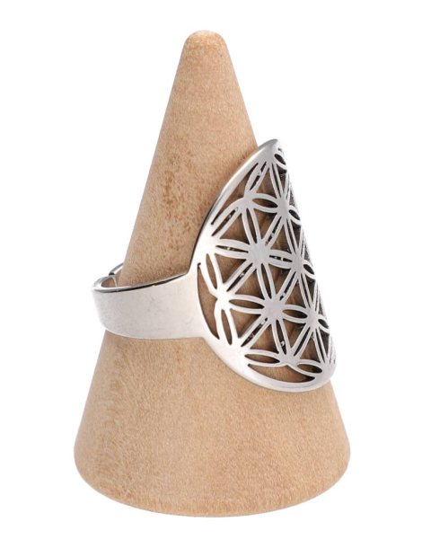 Bague fleur de vie argentée S lot x5
