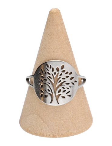 Bague arbre S argenté lot x5