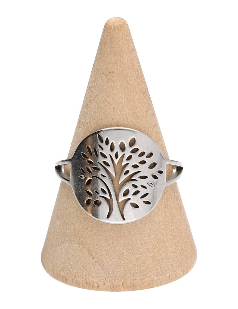 Bague arbre S argenté lot x5