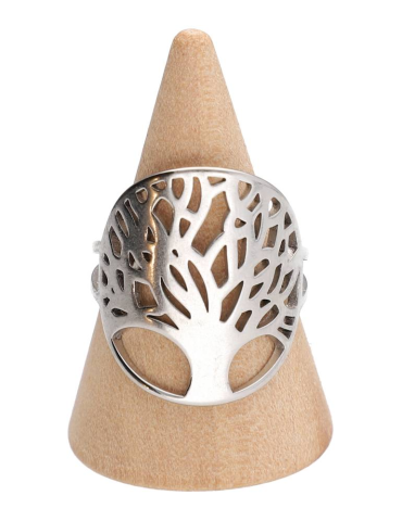 Bague arbre de vie M argenté lot x5
