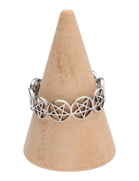 Bague couronne d'étoiles argentée lot x5