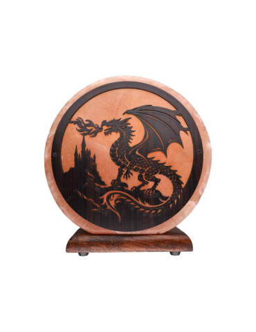 Himalayan salt lamp with dragon motif 20 x 7