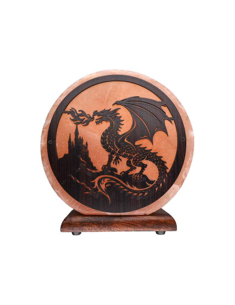 Lampe sel de l’Himalaya motif dragon 20 x 7