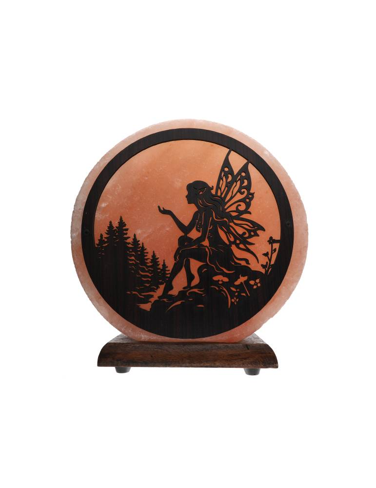 Lampe sel de l’Himalaya motif fée 20 x 7