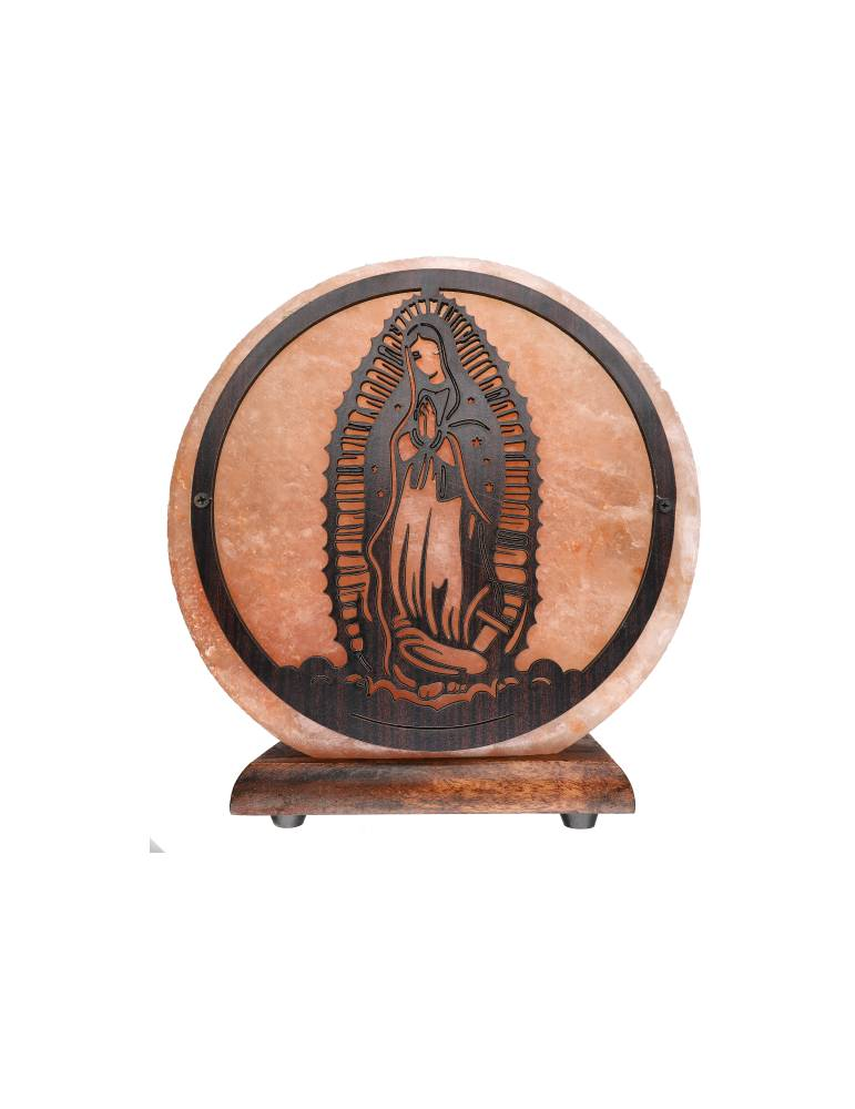 Lampada di sale dell'Himalaya motivo vergine 20 x 7
