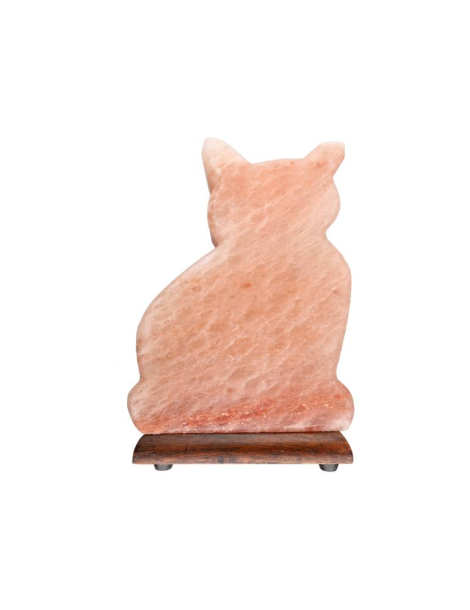 Lampe sel de l’Himalaya motif chat 1 22 x 7