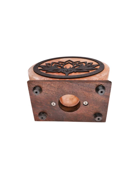 Lampe sel de l’Himalaya motif lotus 20 x 7