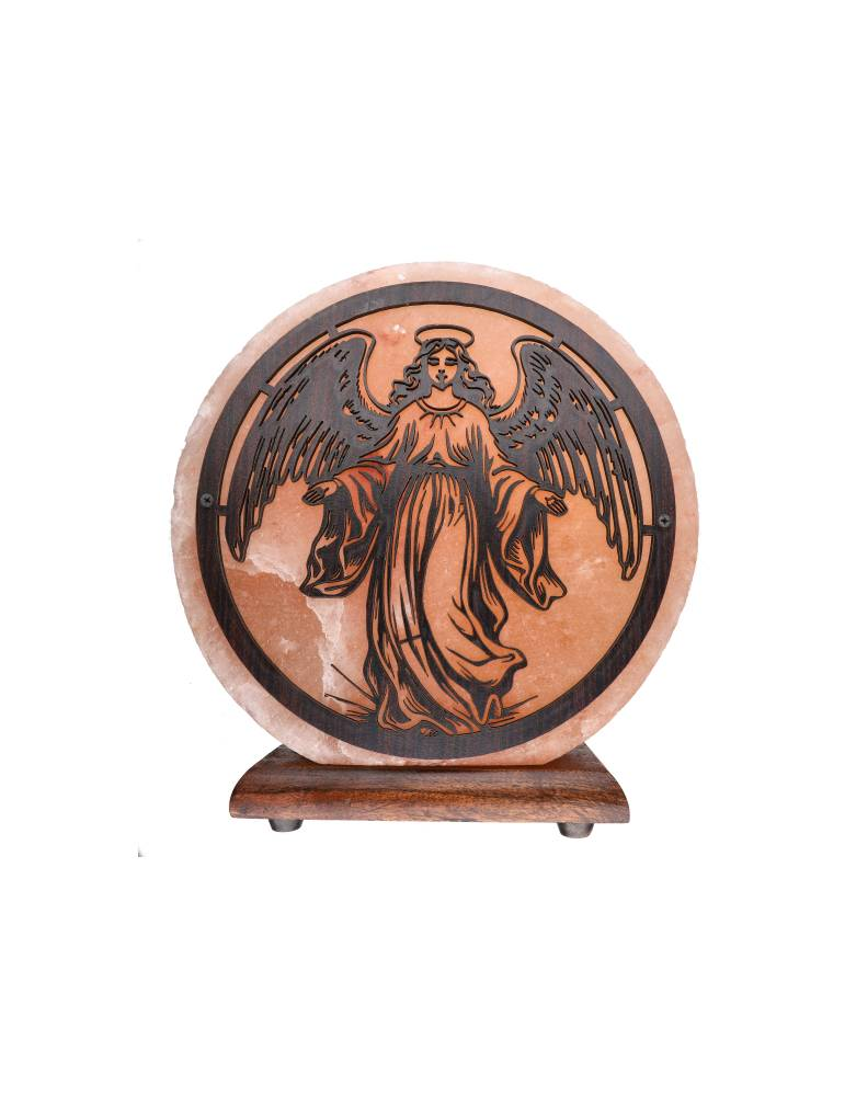 Lampada di sale dell'Himalaya motivo angelo 20 x 7