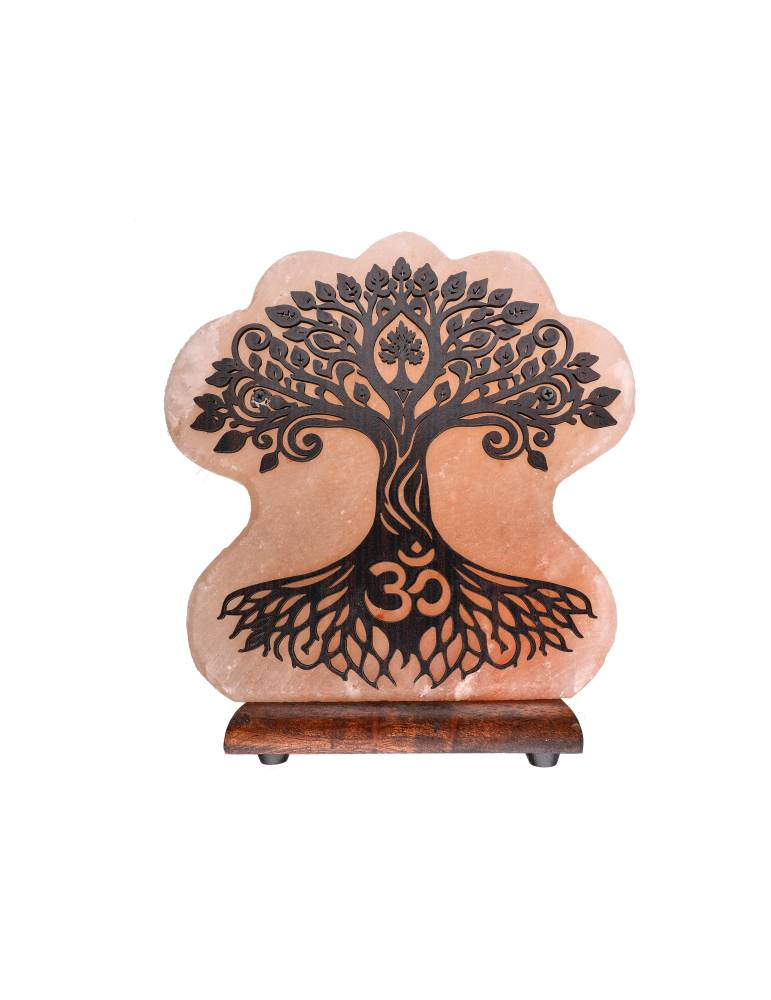 Himalaya zoutlamp met boommotief 22 x 7