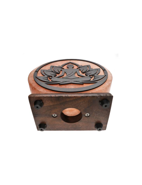 Himalayan salt lamp with yogi design 20 x 7
