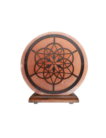 Himalayan salt lamp with seed of life design 20 x 7