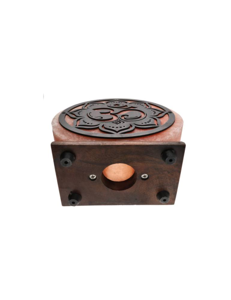 Lampada di sale dell'Himalaya motivo om 20 x 7