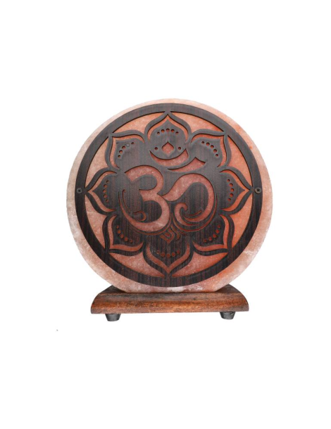 Lampada di sale dell'Himalaya motivo om 20 x 7