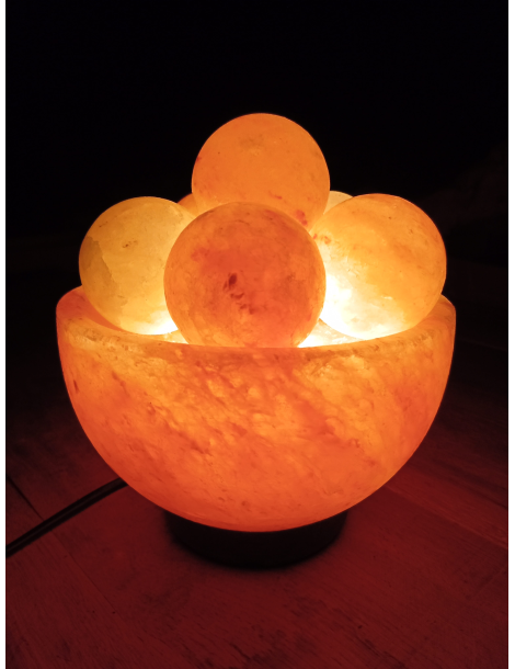 Lampe sel de l’Himalaya bol à sphères