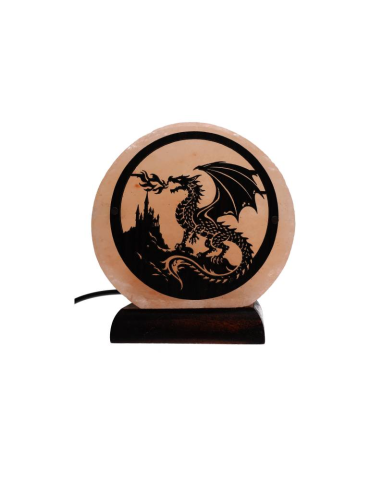 Lampe sel de l’Himalaya motif dragon 10 x 6