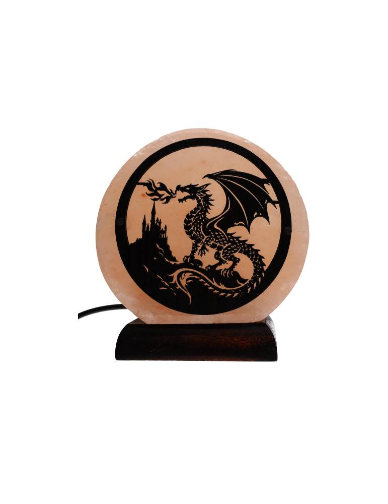 Lampe sel de l’Himalaya motif dragon 10 x 6