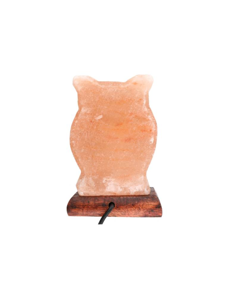 Lámpara de sal del Himalaya con diseño de búho 12 x 6