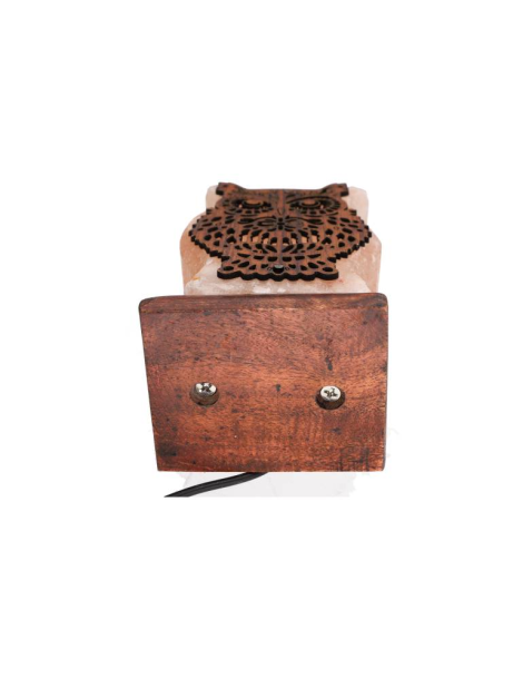 Lampe sel de l’Himalaya motif hibou 12 x 6