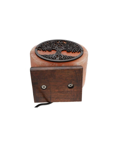 Lampe sel de l’Himalaya motif arbre de vie 10 x 6