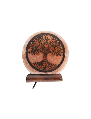 Lampe sel de l’Himalaya motif arbre de vie 10 x 6