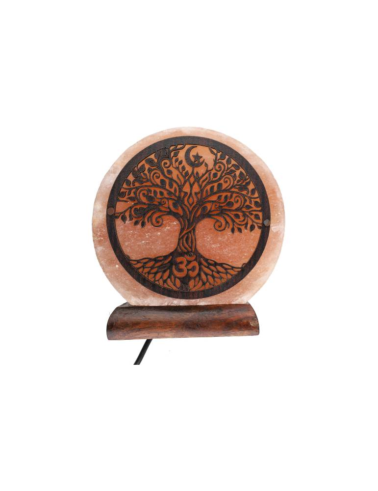 Lampe sel de l’Himalaya motif arbre de vie 10 x 6