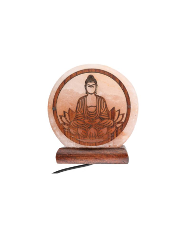 Lampe sel de l’Himalaya motif bouddha 10 x 6