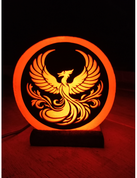 Lámpara de sal del Himalaya diseño fénix 10 x 6