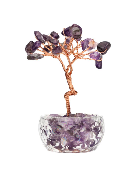 Tree chips glass jar