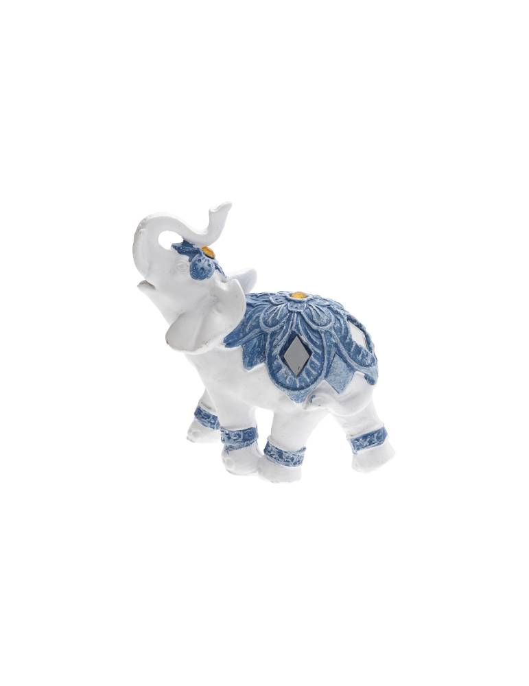 Elefante bianco bardato di blu 8 cm