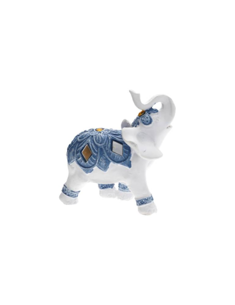 Elefante bianco bardato di blu 8 cm