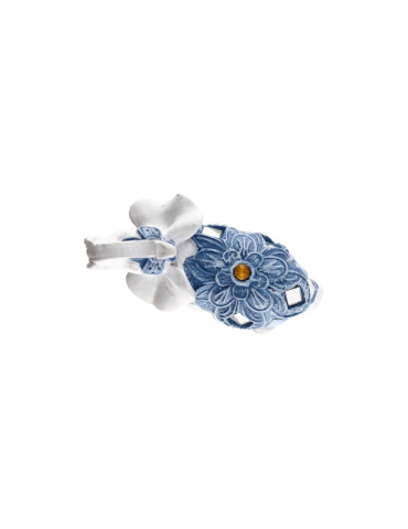 Elefante bianco bardato di blu 8 cm