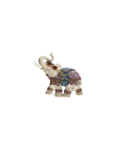 Elefante bardato blu viola 15 cm