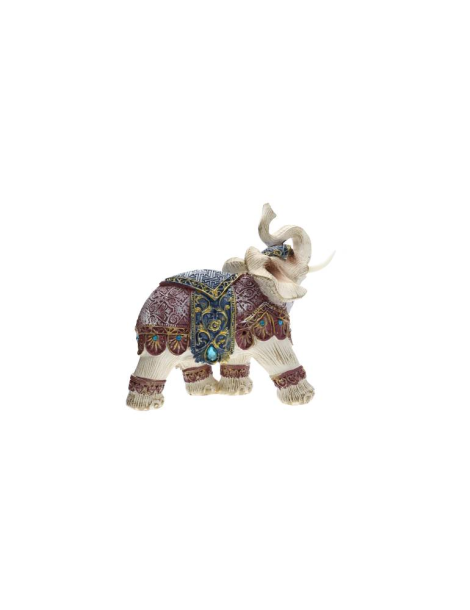 Elefante bardato blu viola 15 cm