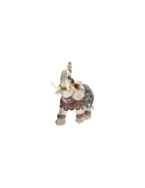 Elefante bardato blu viola 15 cm