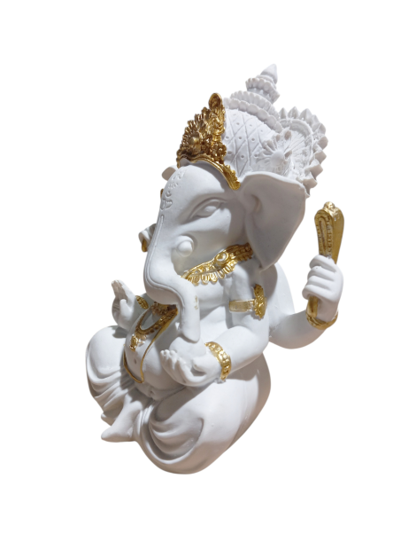 Ganesh bianco ceramica 15 cm