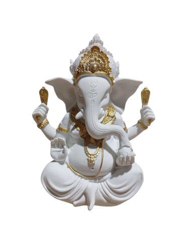 Ganesh bianco ceramica 15 cm