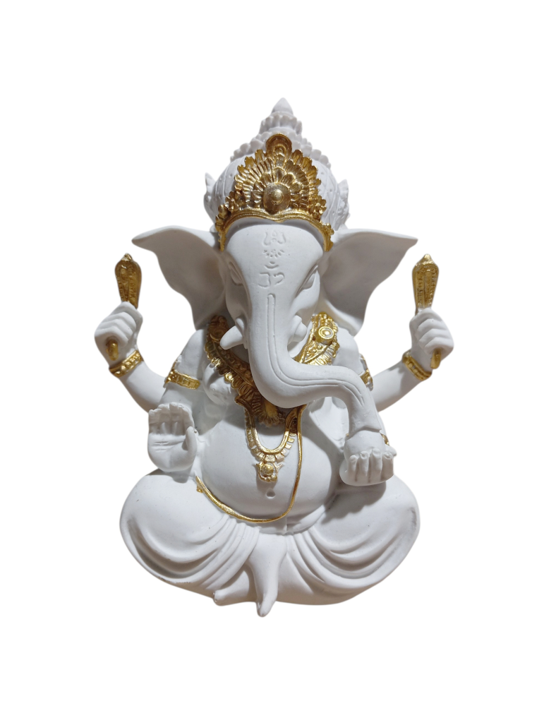 Ganesh bianco ceramica 15 cm
