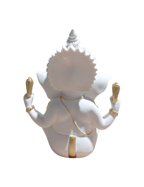Ganesh bianco ceramica 15 cm