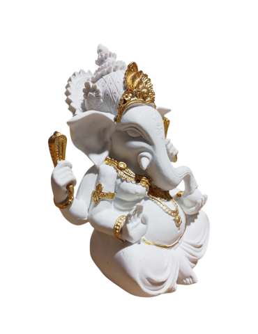 Ganesh bianco ceramica 15 cm