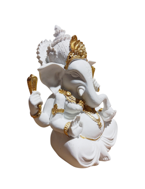 Ganesh bianco ceramica 15 cm