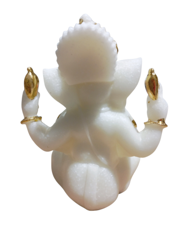 Ganesh blanc doré 17 cm