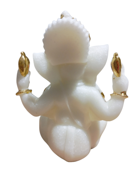 Ganesh blanco dorado 17 cm