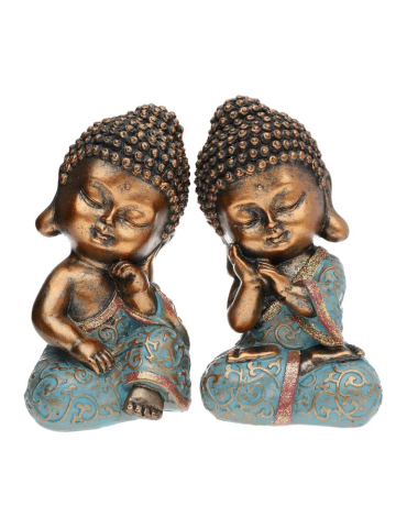 duo bouddhas bleus 11 cm