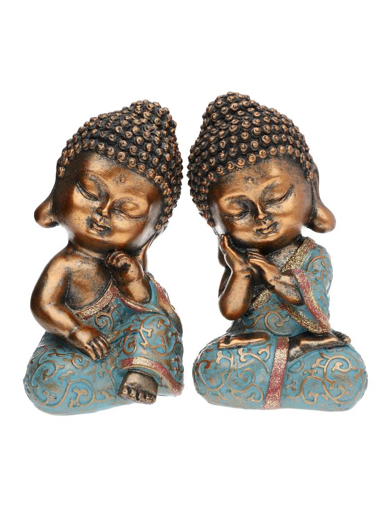 duo di Buddha blu 11 cm